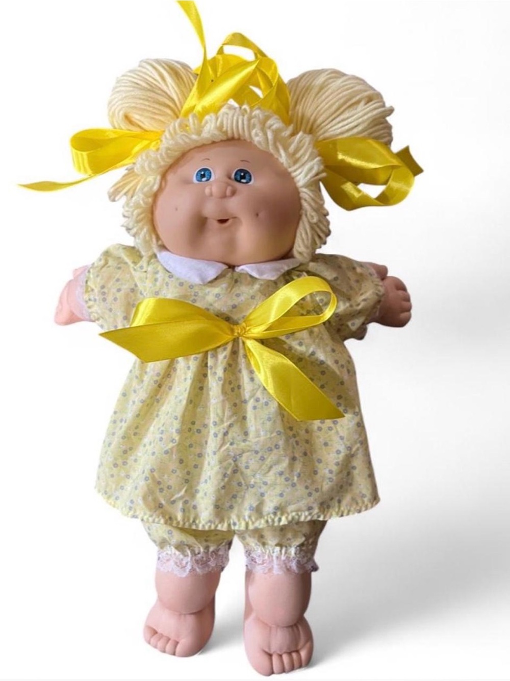 Vintage 80’s Yellow Ribbon Cabbage Patch Kids Doll Plush Toy - Kids Toys